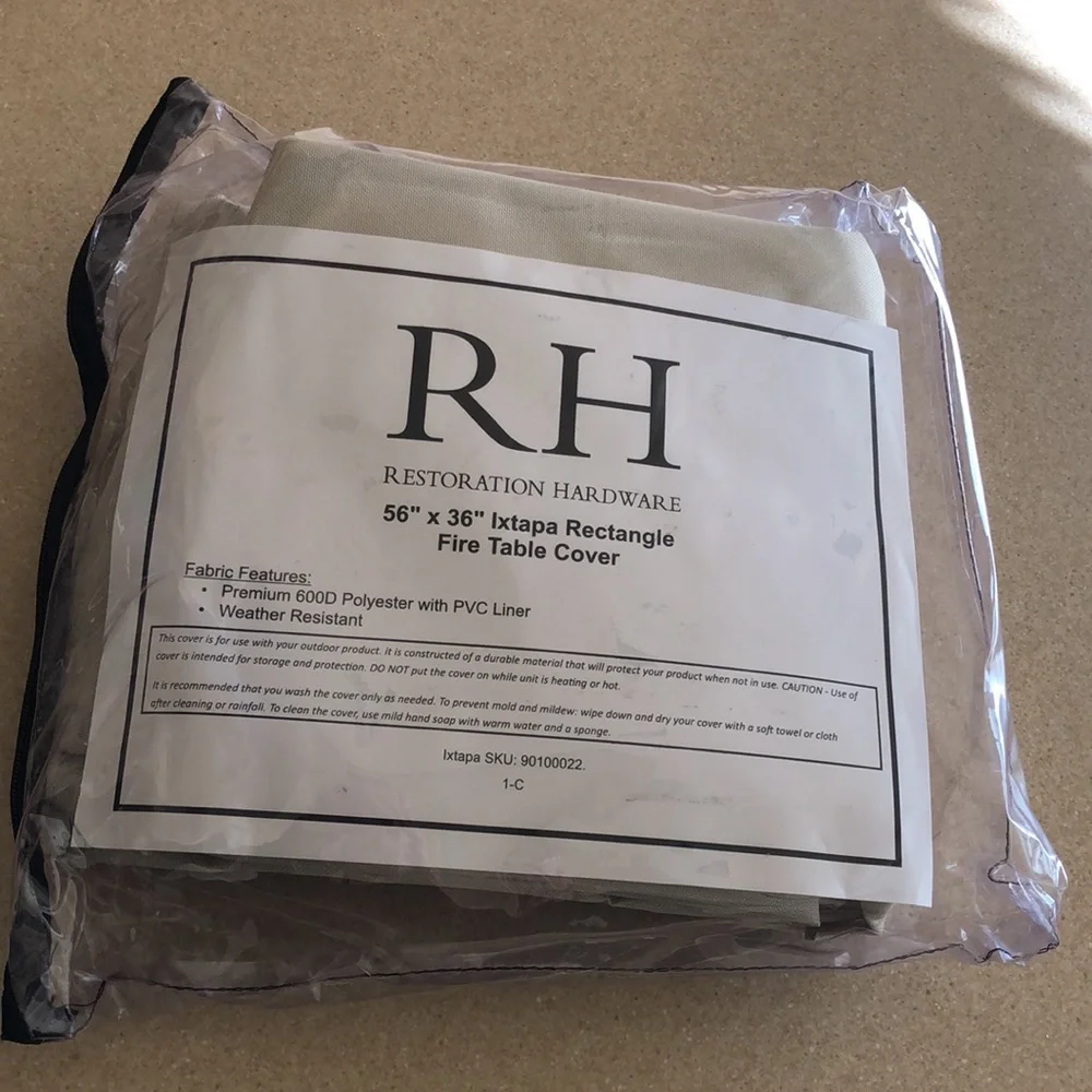 NWT Restoration Hardware Ixtapa outdoor rectangular fire table cover